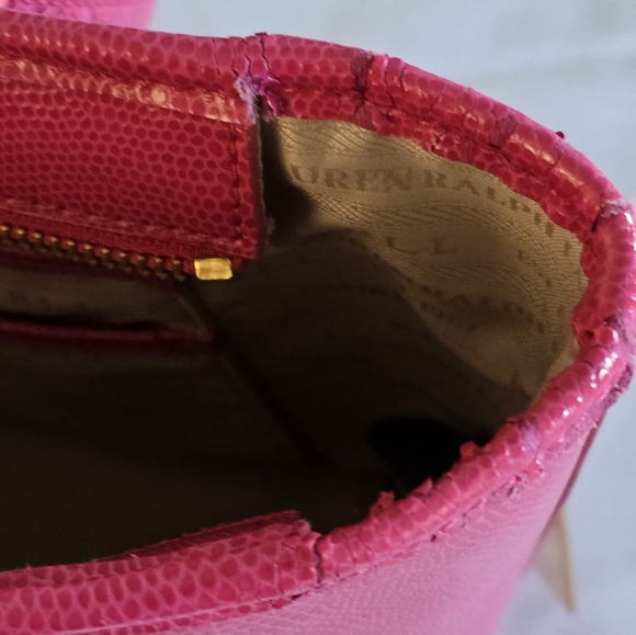 Lauren Ralph Lauren Newton Shopper Tote Hot Pink Leather Large Purse w/ Scarf - Picture 12 of 16